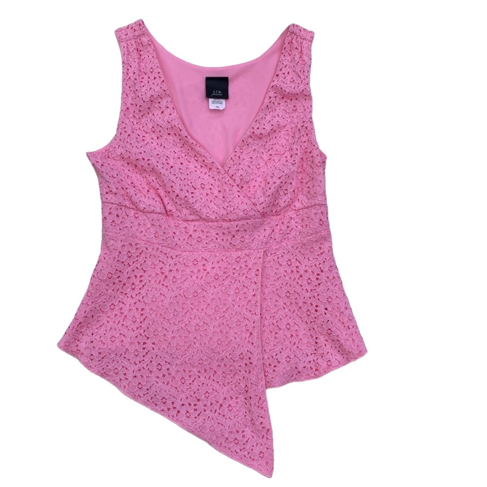J.t.b Women’s Pink Floral Lace Overlay Tank Top Size MP